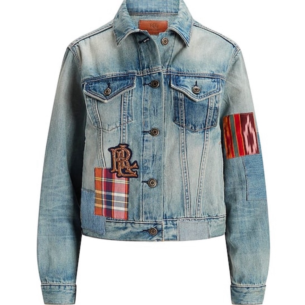 Ralph Lauren Women Patchwork Denim
Trucker Jacket Size XXL Retail Price$398